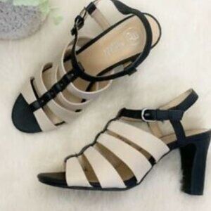 [Mootsies Tootsies] Nude & Black Gladiator Heeled Sandals